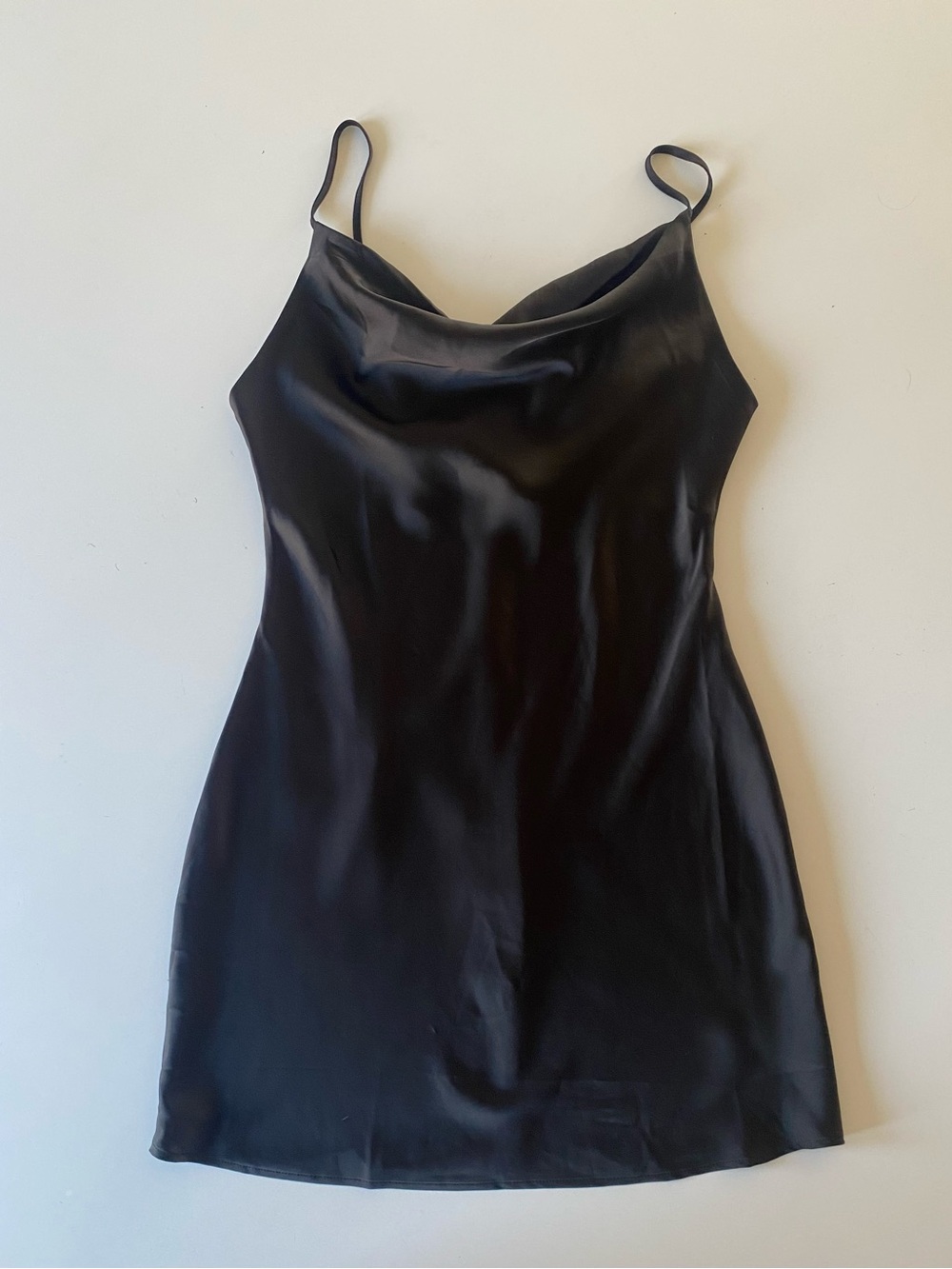 Urban Outfitters Black Satin Cowl Neck Dress
